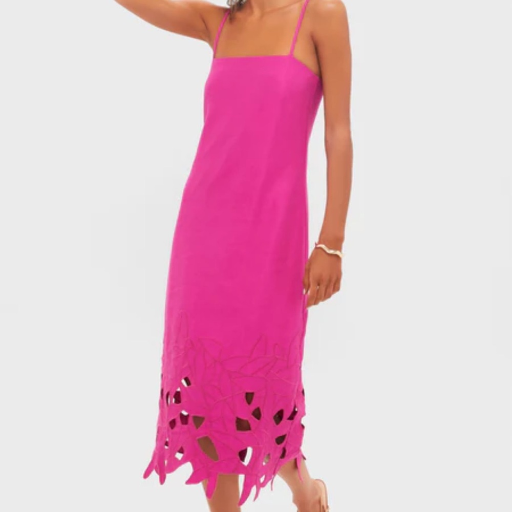Hyacinth House Fuschia Linen Somerset Maxi Dress - Worn once